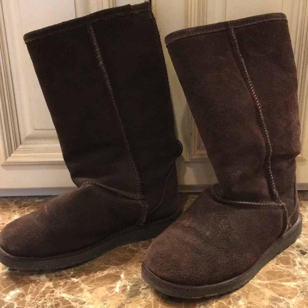 Brown suede boots